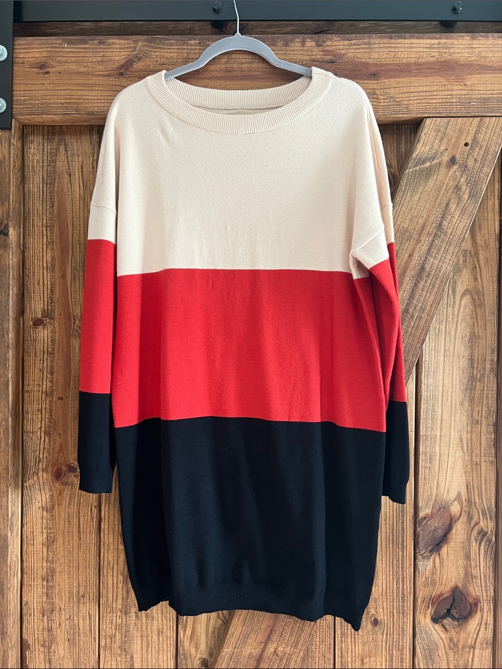 Colorblock sweater dress